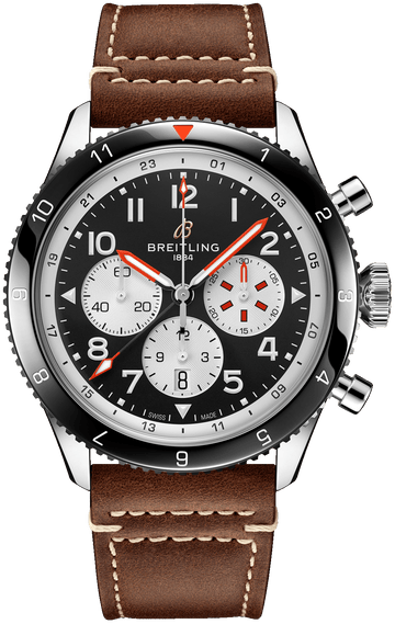  Shop Authentic Breitling Super Avi B04 Chronograph GMT 46 Mosquito Black Dial Brown Leather Strap Watch for Men - YB04451A1B1X1 - Luxxuri