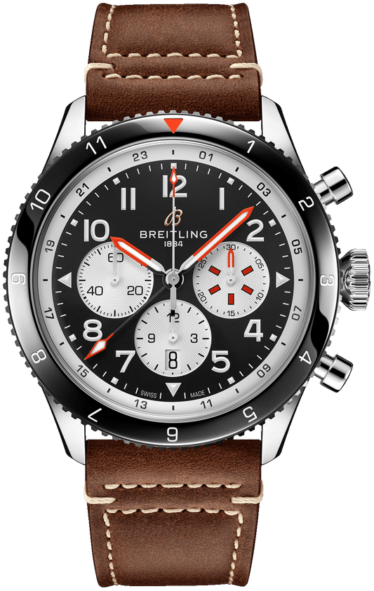  Shop Authentic Breitling Super Avi B04 Chronograph GMT 46 Mosquito Black Dial Brown Leather Strap Watch for Men - YB04451A1B1X1 - Luxxuri