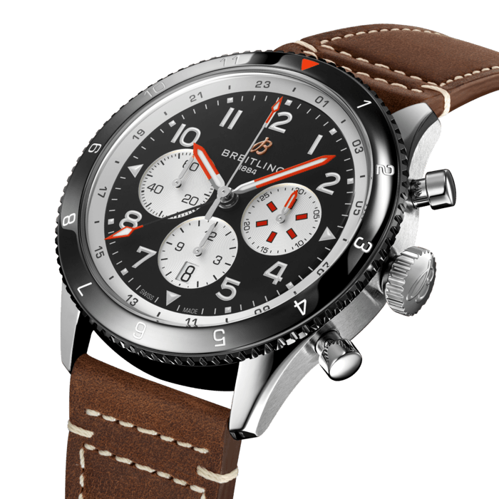  Shop Authentic Breitling Super Avi B04 Chronograph GMT 46 Mosquito Black Dial Brown Leather Strap Watch for Men - YB04451A1B1X1 - Luxxuri