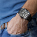 Guess Phoenix Multifunction Silver Dial Black Silicone Strap Watch For Men - GW0048G1