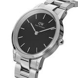  Shop Authentic Daniel Wellington Iconic Link Black Dial Silver Steel Strap Watch For Women - DW00100206 - Luxxuri