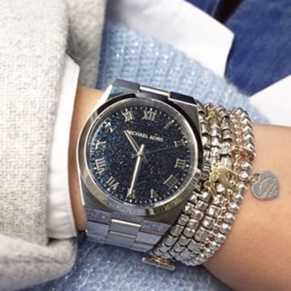  Shop Authentic Michael Kors Channing Midnight Blue Dial Silver Steel Strap Watch for Women - MK6113 - Luxxuri