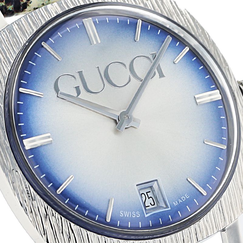  Shop Authentic Gucci Grip Vintage Silver Stainless Steel Quartz Unisex Watch 35mm - YA152401 - Luxxuri