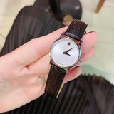  Shop Authentic Movado Museum Silver Dial Black Leather Strap Watch For Women - 2100003 - Luxxuri