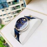  Shop Authentic Versace V-Twist Quartz Blue Dial Blue Leather Strap Watch for Women - VELS00119 - Luxxuri