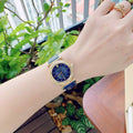 Versace Greca Blue Dial Blue Leather Strap Watch for Women - VERE00218