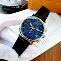  Shop Authentic Calvin Klein Chronograph Blue Dial Black Leather Strap Watch for Men - K8Q371CN - Luxxuri