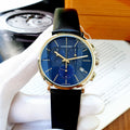  Shop Authentic Calvin Klein Chronograph Blue Dial Black Leather Strap Watch for Men - K8Q371CN - Luxxuri
