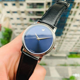  Shop Authentic Movado Museum Blue Dial Black Leather Strap Watch For  Men - 2100009 - Luxxuri