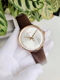  Shop Authentic Calvin Klein High Noon Silver Dial Brown Leather Strap Watch for Men - K8M216G6 - Luxxuri
