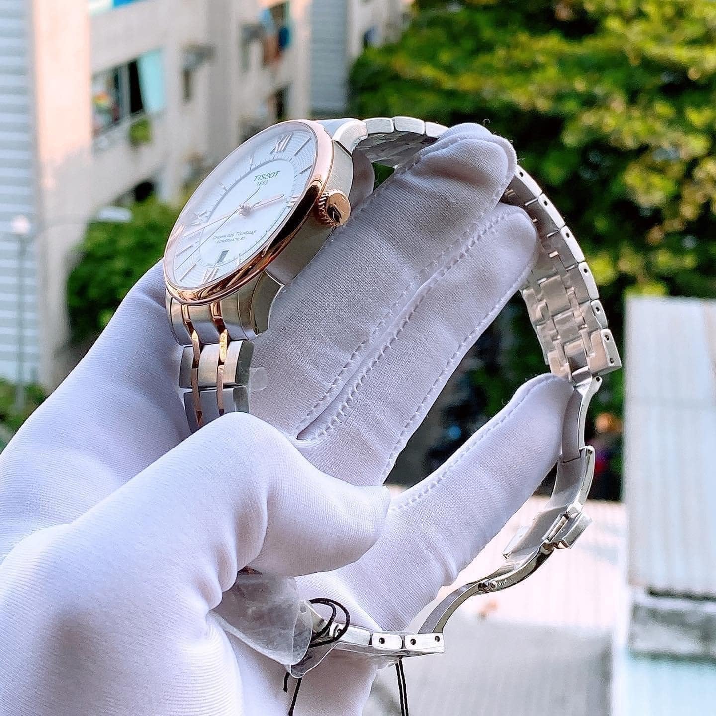 Tissot Chemin des Tourelles Powermatic 80 Silver Dial Two Tone Steel Strap Watch for Men - T099.407.22.038.02