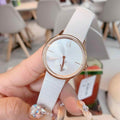  Shop Authentic Calvin Klein Accent Silver Dial White Leather Strap Watch for Women - K2Y236K6 - Luxxuri