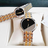  Shop Authentic Movado Veturi Quartz Black Dial Two Tone Steel Strap Watch for Men - 0606932 - Luxxuri