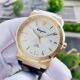  Shop Authentic Salvatore Ferragamo F-80 Classic Silver Dial Brown Leather Strap Watch for Men - SFDT00419 - Luxxuri