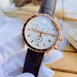 Shop Authentic Tissot Quickster Chronograph 42mm White Dial Brown Leather Strap Watch For Men - T095.417.36.037.00 - Luxxuri