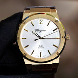  Shop Authentic Salvatore Ferragamo F-80 Classic Silver Dial Brown Leather Strap Watch for Men - SFDT00419 - Luxxuri