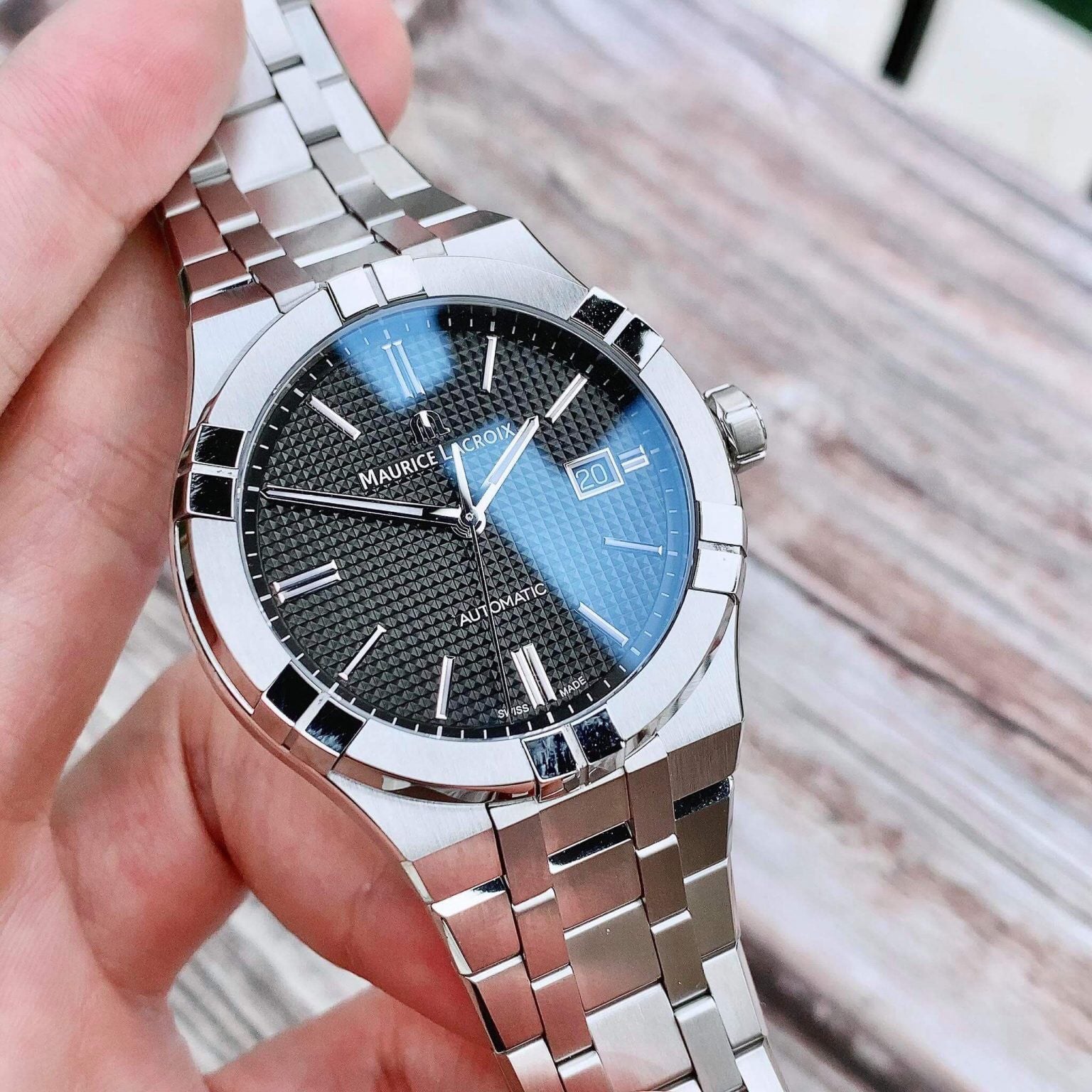  Shop Authentic Maurice Lacroix Aikon Automatic Black Dial Silver Steel Strap Watch For Men - AI6008-SS002-330-1 - Luxxuri