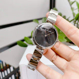  Shop Authentic Calvin Klein Wavy Black Dial Silver Steel Strap Watch for Women - K9U23141 - Luxxuri