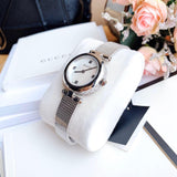  Shop Authentic Gucci Diamantissima Quartz Diamonds Mother of Pearl Dial Silver Mesh Bracelet Watch for Women - YA141504 - Luxxuri