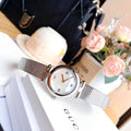  Shop Authentic Gucci Diamantissima Quartz Diamonds Mother of Pearl Dial Silver Mesh Bracelet Watch for Women - YA141504 - Luxxuri