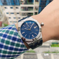 Maurice Lacroix Aikon Automatic Blue Dial Blue Leather Strap Watch For Men - AI6008-ss001-430-1