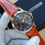 Shop Authentic Citizen Eco Drive Multi Function Day & Date Black Dial Brown Leather Strap Watch For Men - AO9003-08E - Luxxuri