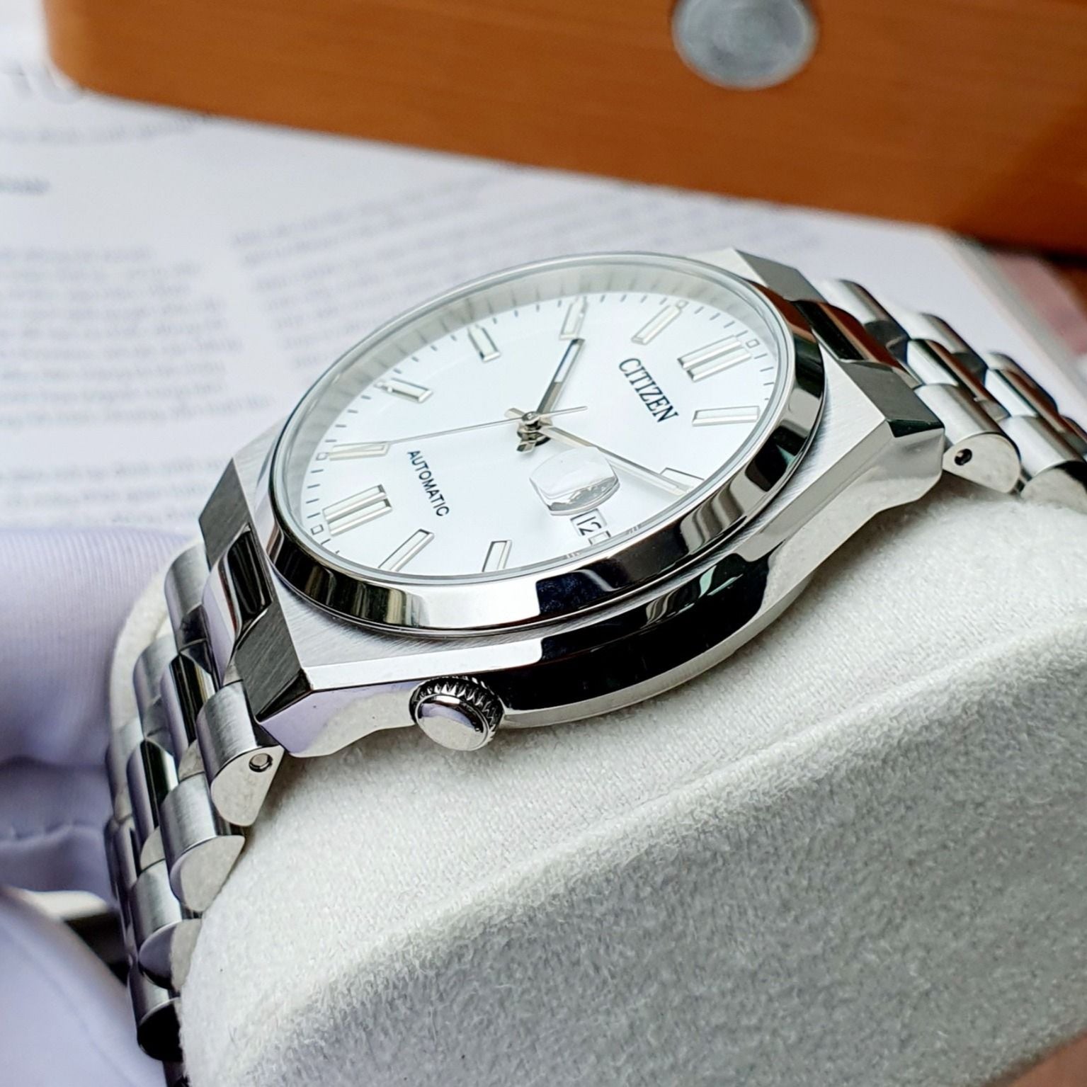  Shop Authentic Citizen Tsuyosa Automatic White Dial Silver Steel Strap Watch For Men - NJ0150-81A - Luxxuri