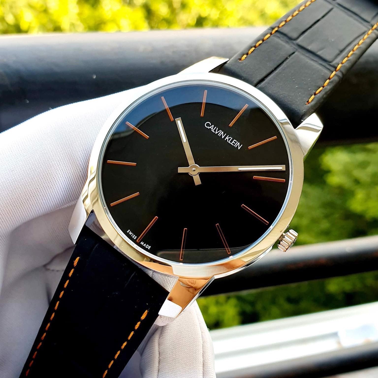  Shop Authentic Calvin Klein City Black Dial Black Leather Strap Watch for Men - K2G211C1 - Luxxuri