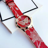  Shop Authentic Gucci G Timeless Quartz Red Dial Red Leather Strap Watch For Women - YA1264054 - Luxxuri