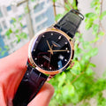  Shop Authentic Longines Record Black Dial Black Leather Strap Watch for Men - L2.821.5.57.2 - Luxxuri