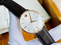  Shop Authentic Movado Ultra Slim White Dial Brown Leather Strap Watch For Men - 0607089 - Luxxuri