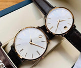  Shop Authentic Movado Ultra Slim Silver Dial Brown Leather Strap Watch For Women - 0607093 - Luxxuri