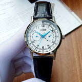  Shop Authentic Citizen Eco Drive Silver Dial Black Leather Strap Watch For Men - AO9000-06B - Luxxuri