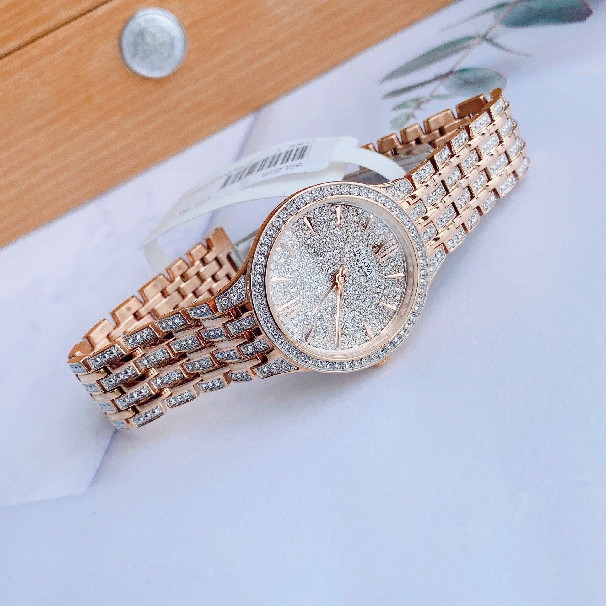 Bulova Crystal Collection Silver Crystals Dial Two Tone Steel Strap Watch for Women - 98L235