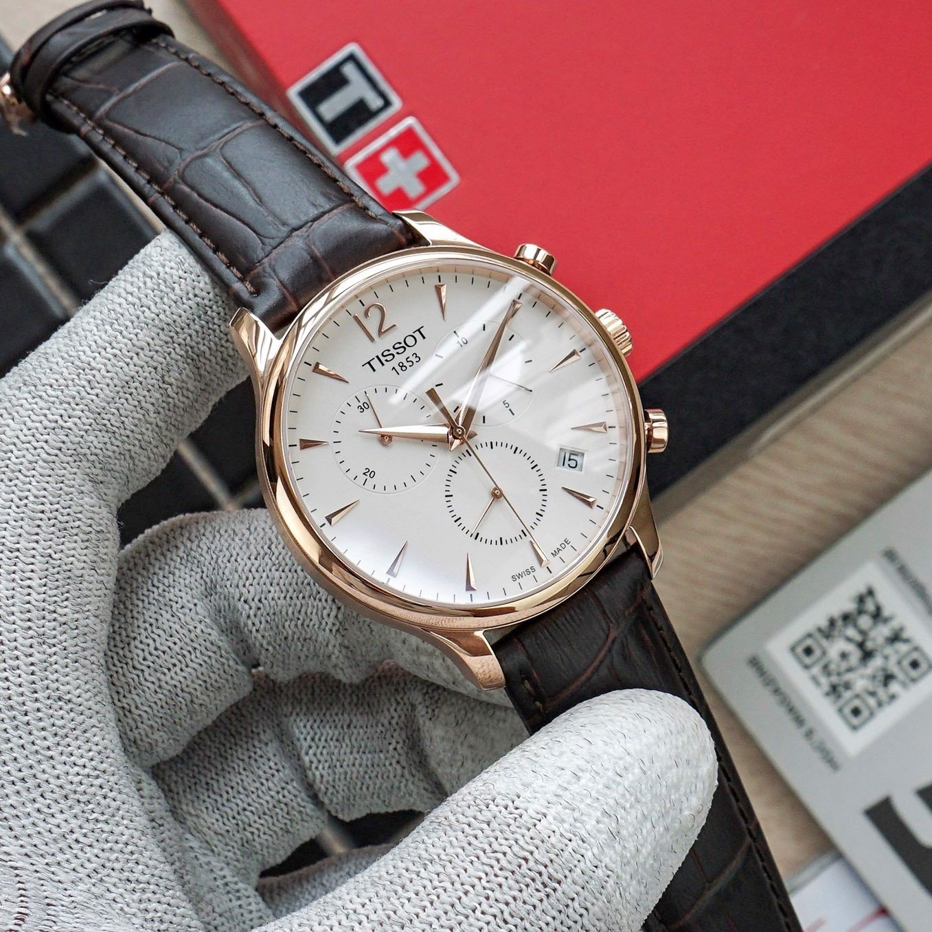  Shop Authentic Tissot T Classic Tradition Chronograph White Dial Brown Leather Strap Watch For Men - T063.617.36.037.00 - Luxxuri