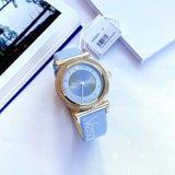  Shop Authentic Versace V-Motif Grey Dial Blue Leather Strap Watch for Women - VERE00318 - Luxxuri