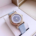  Shop Authentic Versace V-Motif Grey Dial Blue Leather Strap Watch for Women - VERE00318 - Luxxuri