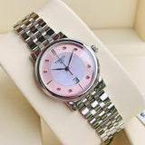  Shop Authentic Tissot Carson Premium Lady Mother of Pearl Pink Dial Silver Steel Strap Watch For Women - T122.210.11.159.00 - Luxxuri