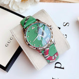  Shop Authentic Gucci G Timeless Le Marche Des Merveilles Green Dial Green Leather Strap Watch for Women - YA1264081 - Luxxuri