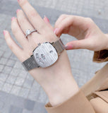  Shop Authentic Gucci Grip Quartz Silver Dial Silver Steel Strap Watch For Women - YA157401 - Luxxuri