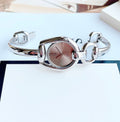  Shop Authentic Gucci Horsebit Collection Quartz Brown Dial Silver Steel Strap Watch For Women - YA139501 - Luxxuri