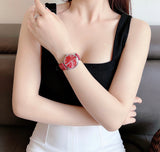  Shop Authentic Gucci G-Timeless Mother of Pearl Red Dial Red Leather Strap Watch For Women - YA1264041 - Luxxuri