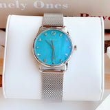  Shop Authentic Gucci G-Timeless Turquiose Mother of Pearl Dial Silver Mesh Bracelet Watch For Women - YA1264039 - Luxxuri