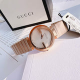  Shop Authentic Gucci G Interlocking Mother of Pearl Dial Rose Gold Steel Strap Watch For Women - YA133515 - Luxxuri
