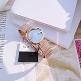  Shop Authentic Gucci G Interlocking Mother of Pearl Dial Rose Gold Steel Strap Watch For Women - YA133515 - Luxxuri
