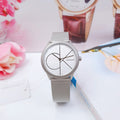  Shop Authentic Calvin Klein Minimal White Dial Silver Mesh Bracelet Watch for Women - K3M5215X - Luxxuri