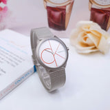  Shop Authentic Calvin Klein Minimal White Dial Silver Mesh Bracelet Watch for Women - K3M52152 - Luxxuri