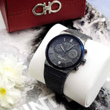  Shop Authentic Salvatore Ferragamo Sapphire Black Dial Black Rubber Strap Watch for Men - SFHP00320 - Luxxuri