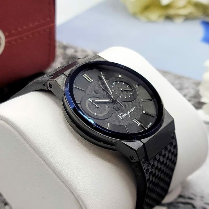  Shop Authentic Salvatore Ferragamo Sapphire Black Dial Black Rubber Strap Watch for Men - SFHP00320 - Luxxuri