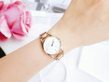  Shop Authentic Calvin Klein Dainty White Dial Rose Gold Steel Strap Watch for Women - K7L23646 - Luxxuri